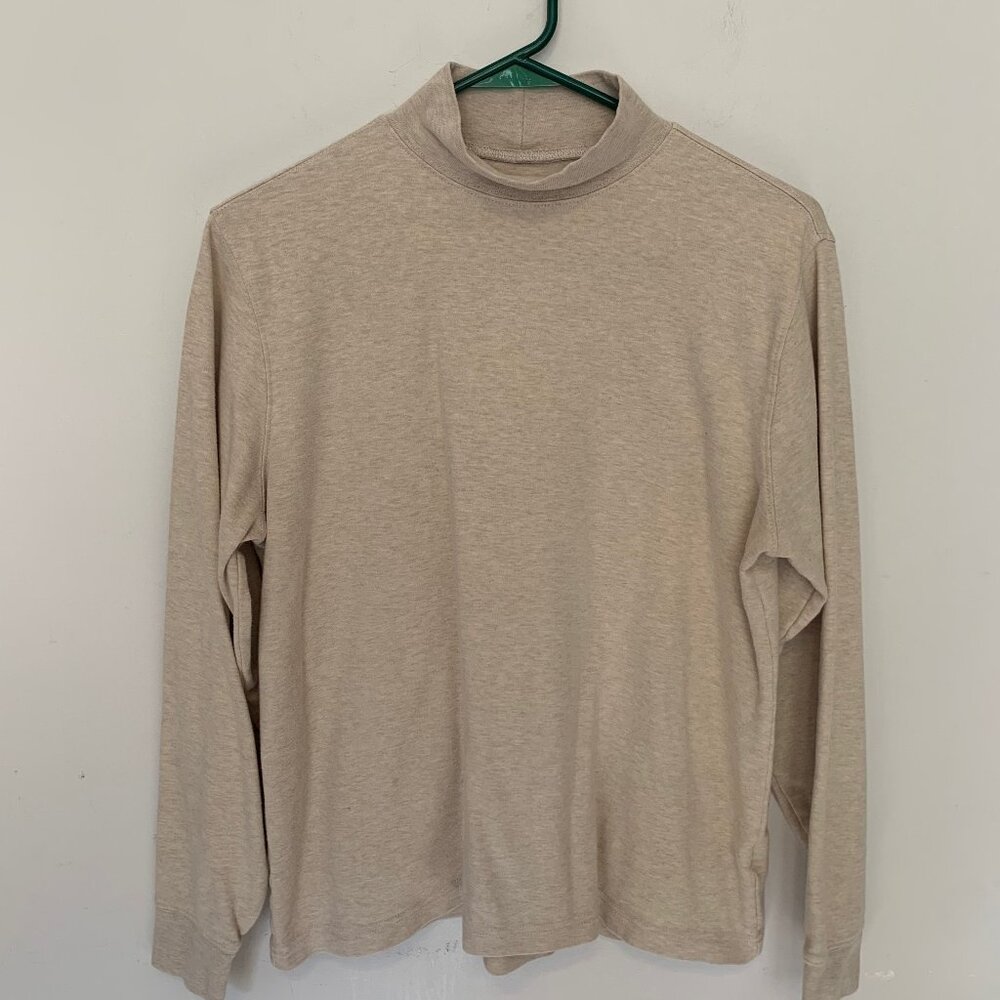 LAND"S END MOCK TURTENECK 100% COTTON TEE